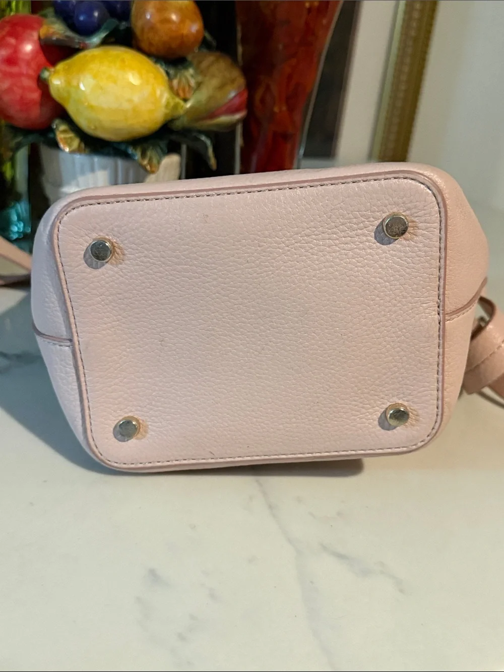 kate spade Pebbled Leather Tassel Crossbody Bag in Pale Pink